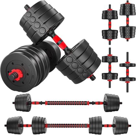 Verstelbare Halters - Halterset Gewicht - Thuis Krachttraining - 2-in-1 Halter Barbell - 30 kg - Zwart