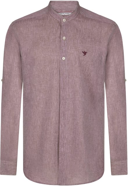 Felix Hardy Linnen Katoen Blend Shirt - Overhemd Heren Bordeaux - M