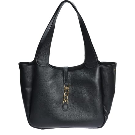 Roberta M Zwart Rundleer Tas