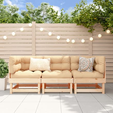 vidaXL - 3-delige - Loungeset - massief - grenenhout