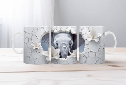 Koffiemok 3d olifant thee mok chocolade mok 325ml cadeau