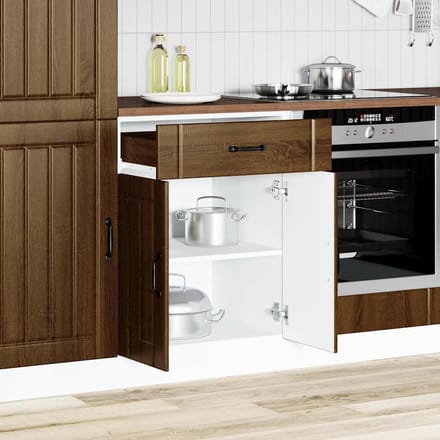 vidaXL - Onderkast - Lucca - bewerkt - hout - bruin - eikenkleur
