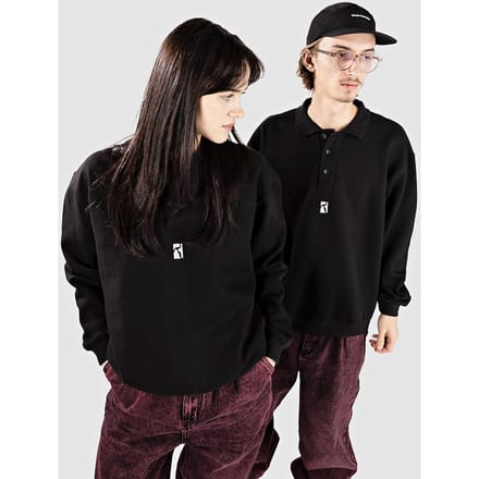 Poetic Collective Heavy Sweat Longsleeve Polo zwart