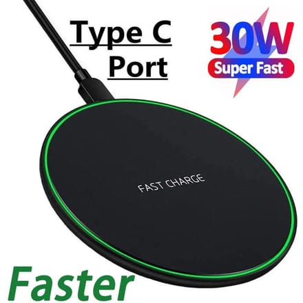 30W Draadloze Oplader Houder Usbc Snelle Inductie Oplaadbasis Mobiele Telefoon Houder Snelle Oplader Adapter zwart