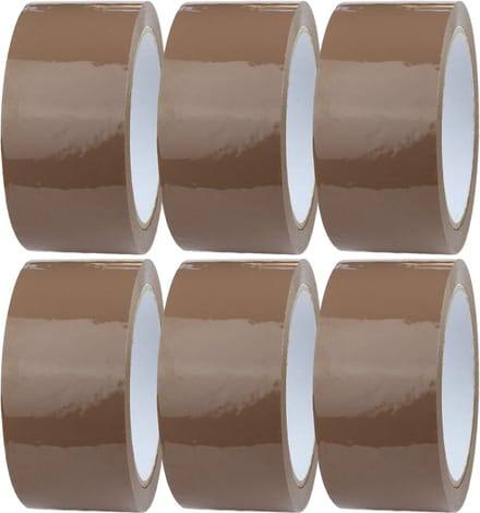 Verpakkingstape - Bruin - 6 Rollen - Dozentape - 48mm x 66m - Sterk klevend