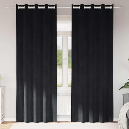 vidaXL - Gordijnen - 2 - st - Zwart - 140 - x - 245 - cm - fluweel