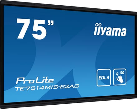 iiyama PROLITE TE7514MIS-B2AG Kiosk-ontwerp 190,5 cm (75") LCD Wifi 435 cd/m² 4K Ultra HD Zwart Touchscreen Type processor Android 24/7