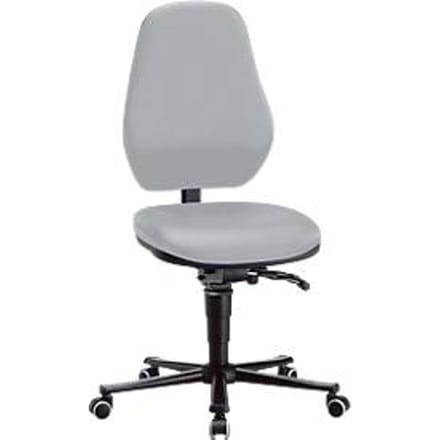 Labostoel Basic, met wielen, kunstleer, Stamskin Top grijs