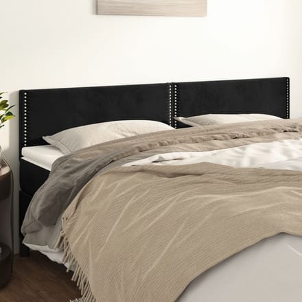 vidaXL - Hoofdborden - 180x5x78/88 - cm - fluweel - zwart