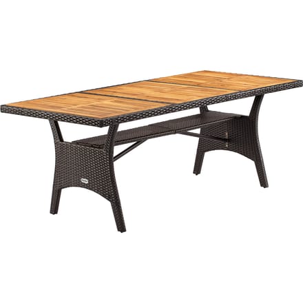 Casaria Polyrattan Tafel - FSC® gecertificeerd Acaciahout – Bruin