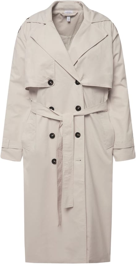 Studio Untold - Dames - Trenchcoat oversized reverskraag dubbele knoopsluiting - Steenwit - Maat M