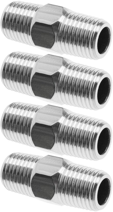 Dailygoody - 4 stuks 1/4 naar 1/4 Pijp Fitting - Roestvrij staal