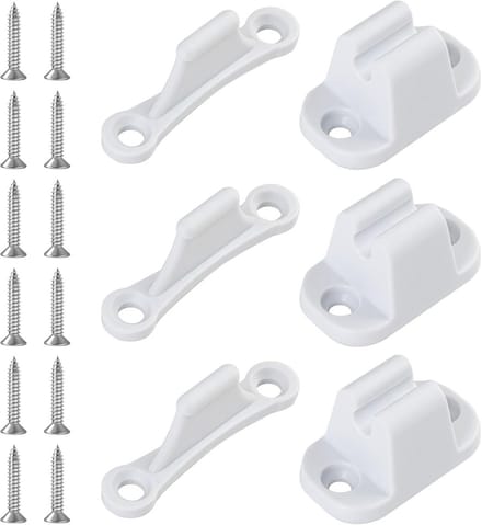 Deurstopper Set voor Caravan, Camper en Boot - Robuuste Kunststof Deurhouder Wit