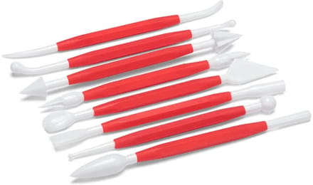 Go Go Gadget - "Patisse-Modelleerset: 16 cm, Rood/Wit, 8-delig"