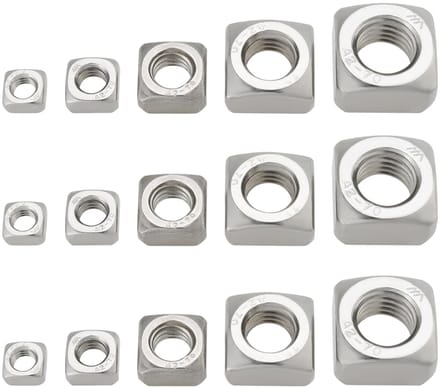 Dailygoods - Set van 50 RVS Vierkante Moeren voor Meubelbouw