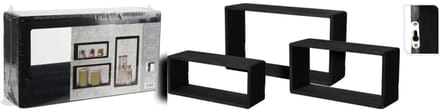 H&S - Collection - 3-delige - Wandschapset - hout - zwart