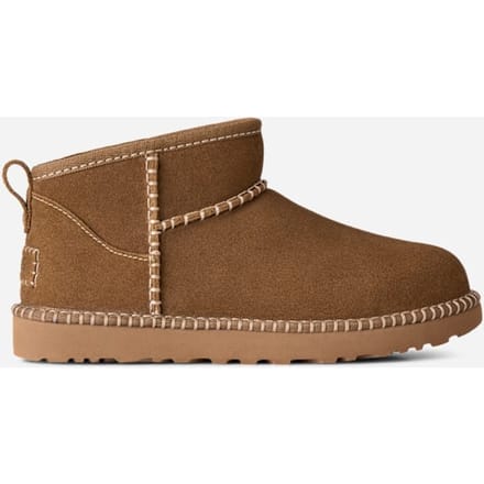 UGG® Classic Ultra Mini Botanic Boot in Brown, Size 4, Polyester/Leather/Wool