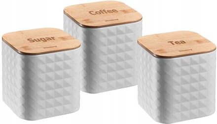 Klausberg 7485 - opberg bussen - koffie - thee - suiker - wit