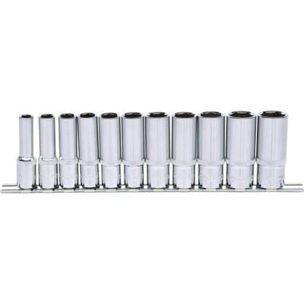 KS TOOLS 3/8" CHROMEplus Zeskant doppen set lang 11-delig 8-19 mm - 918.0611