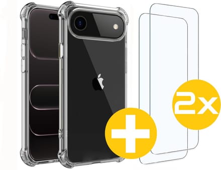 Hoesje en Screenprotector Combi Geschikt Voor iPhone Air - Anti Shock Hoesje + 2x Screenprotector