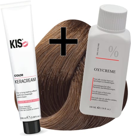 KIS haarverfset - 7G Middel goudblond  - haarverf & waterstofperoxide