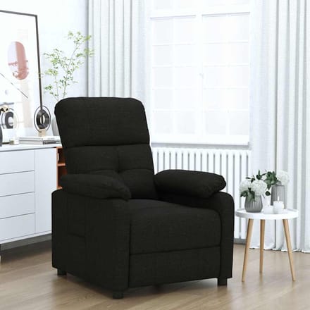 vidaXL - Fauteuil - verstelbaar - stof - zwart