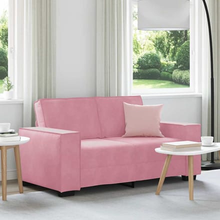 vidaXL - Tweezitsbank - 160x78x84 - cm - fluweel - roze