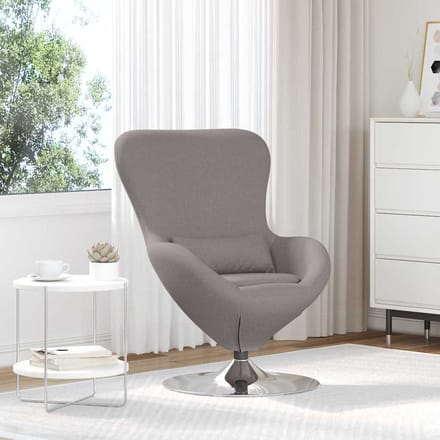 vidaXL Eivormige stoel Taupe 63 x 73 x 90 cm Stof