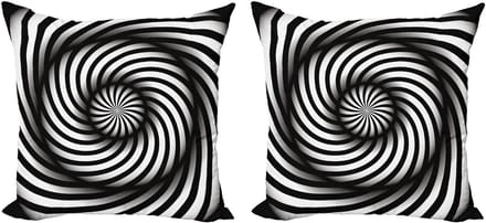 ABAKUHAUS Spiers kussensloopset (2 stuks), zwart-wit swirl, 50 cm, zwart-wit