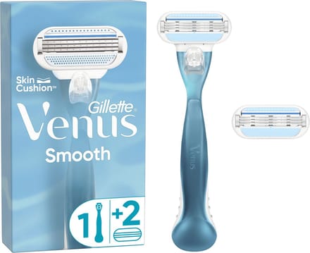 Gillette Venus Smooth - Rondingvolgende Mesjes - 1 Handvat - 2 Navulmesjes
