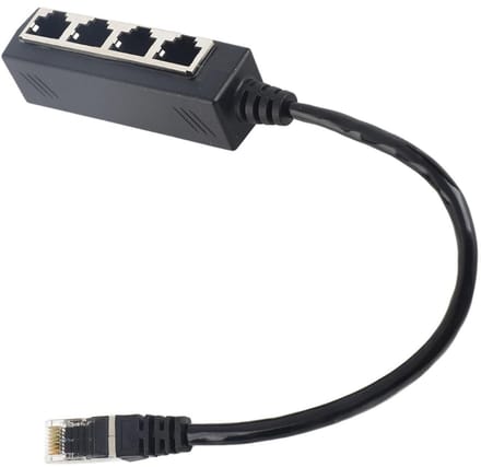 QORA® Internet Splitter - Internetkabel - Netwerk Switch - Zwart - 24cm x 8cm x 3cm