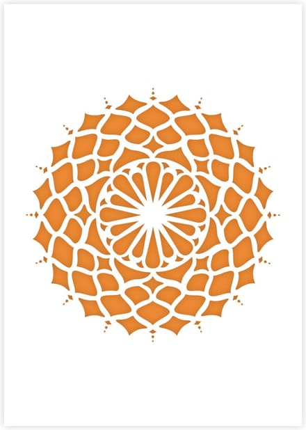 QBIX Mandala Sjabloon A3 Formaat Kunststof - Uitsnede diameter 25cm