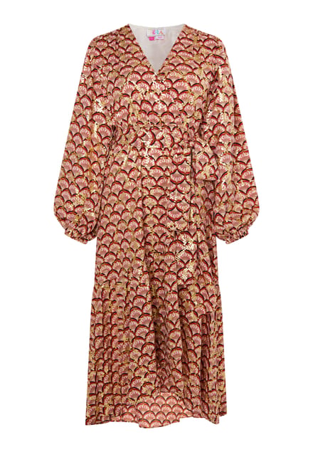 IZIA Maxi-jurk met print Dames Camel Veelkleurig