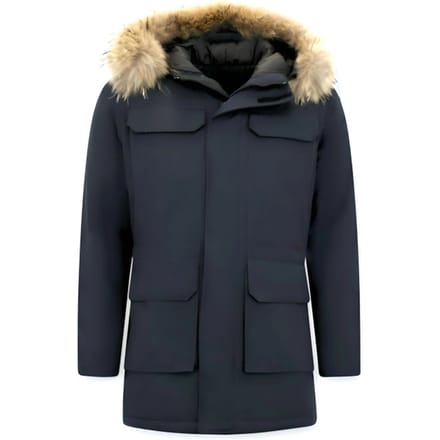 Enos Parka winterjas met grote echte bontkraag