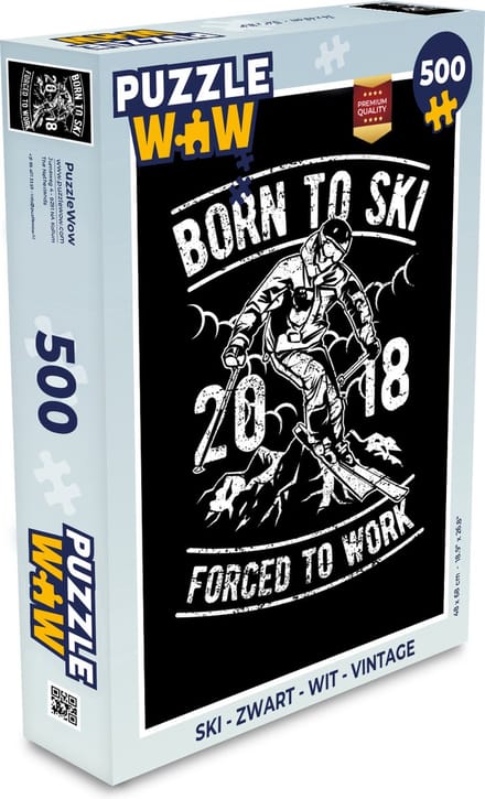 Puzzel Ski - Zwart - Wit - Vintage - Legpuzzel - Puzzel 500 stukjes