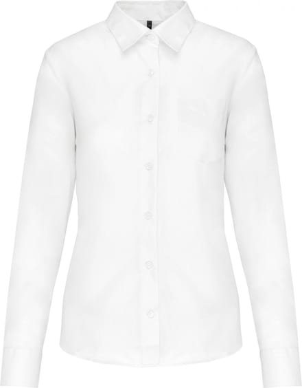 Kariban Overhemd in onderhoudsvriendelijk polykatoen-popeline dames K549 - White - S