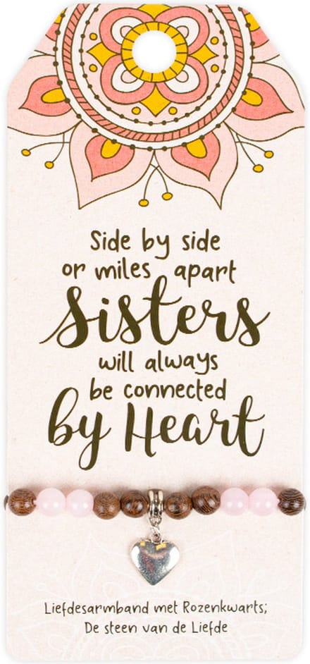 Liefdesarmband met rozenkwarts | Roze | Sisters