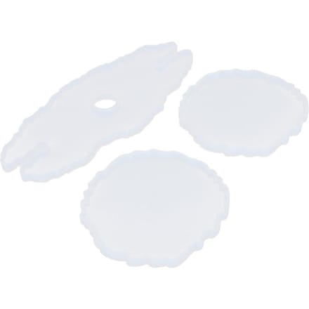 3 Stuks Wijnrek Vormen Coaster Combinatieset Siliconen Onregelmatig DIY Kristal Epoxy Vormen white
