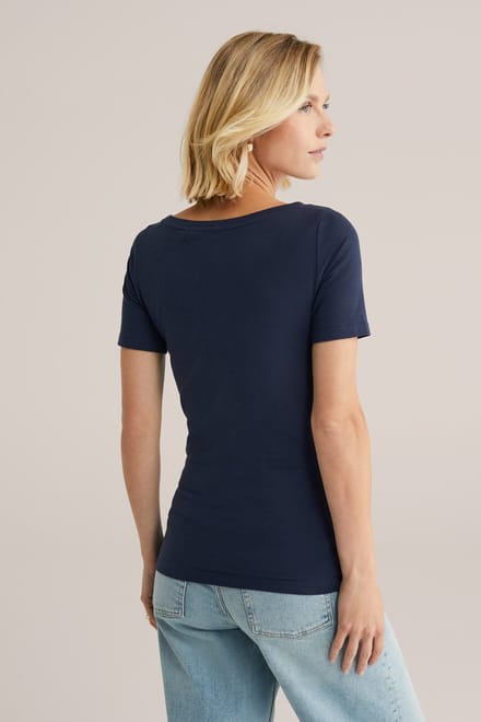 WE Fashion Dames T-shirt met boothals
