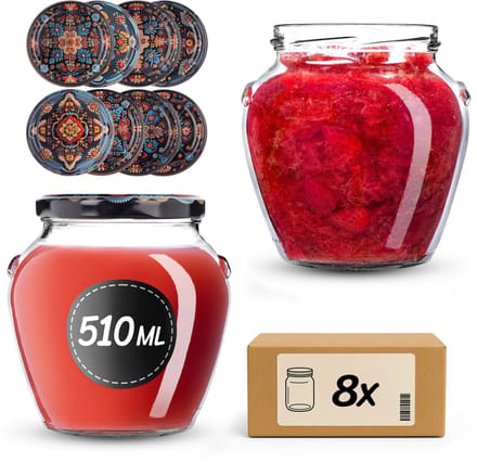 KADAX Amphorapot 82 mm 510 ml + deksel 82 mm Geborduurd