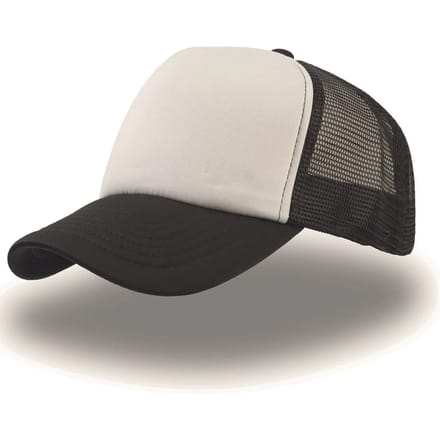 Atlantis Headwear Rapper Cap AT505 - White/Black/Black - One size