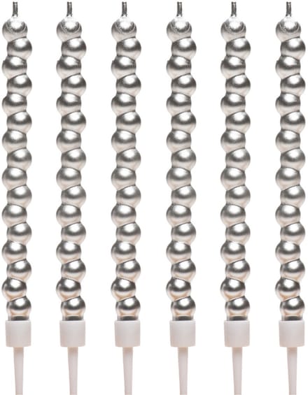 Dekora Silver Bubble Candles pk/6