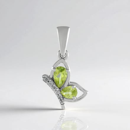 Sphene zilveren vlinder hanger, Madagaskar