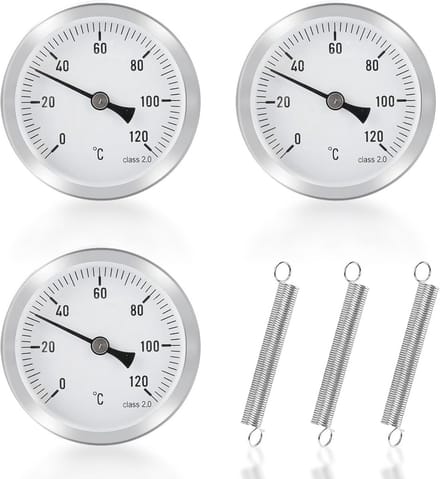 Buisthermometers met Clip-on Veer - Set van 3 - Temperatuurmeting 0-120 °C