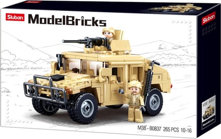 Sluban ModelBricks Gevechts Terreinwagen bouwspeelgoed kinderen vanaf 6 jaar - Constructiespeelgoed modelbouw - bouwdoos met 265 bouwstenen - M38-B0837