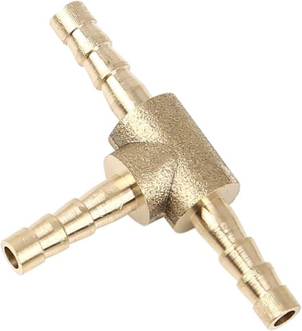 3-Weg T Connector voor Barb Slangen - 4mm Koppeling voor Auto - Messing Slangverbinder