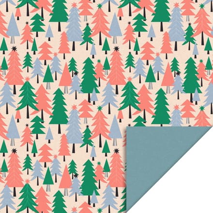 Cadeaupapier 70x300 cm - X-mas - Tree Graphic - Blue