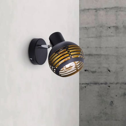 Näve Wandlamp Casco, 1-lamp, zwart