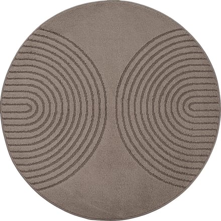 Karpet24 Eclipse – Modern laagpolig vloerkleed, geometrisch patroon in bruin-Ø 120 cm