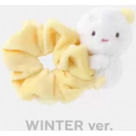 (VOORAFGAANDE BESTELLING) aespa - [SYNK] : PARALLEL LINE] 2025 LIVE TOUR ENCORE OFFICIËLE MD SCRUNCHIE WINTER beige